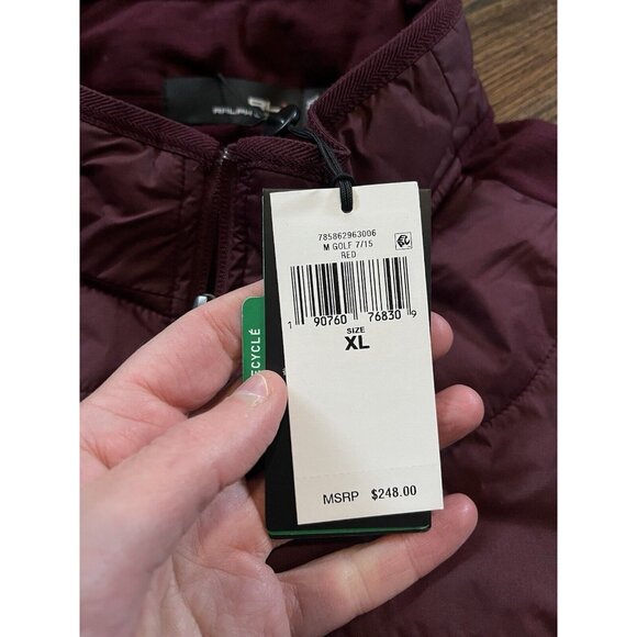 NWT RLX Wool Blend Performance Full Zip Hybrid Jacket Maroon Red Mens Sz XL $248 - Picture 5 of 10